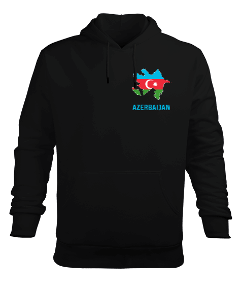 Tisho - Azerbaycan,Azerbaijan,Azerbaycan Bayrağı,Azerbaycan logosu. Erkek Kapüşonlu Hoodie Sweatshirt