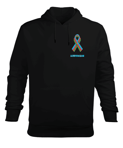 Azerbaycan,Azerbaijan,Azerbaycan Bayrağı,Azerbaycan logosu. Erkek Kapüşonlu Hoodie Sweatshirt - Tisho
