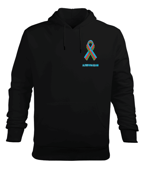 Tisho - Azerbaycan,Azerbaijan,Azerbaycan Bayrağı,Azerbaycan logosu. Erkek Kapüşonlu Hoodie Sweatshirt