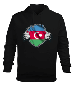 Azerbaycan,Azerbaijan,Azerbaycan Bayrağı,Azerbaycan logosu. Erkek Kapüşonlu Hoodie Sweatshirt - Tisho
