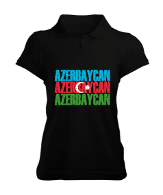 Azerbaycan,Azerbaijan,Azerbaycan Bayrağı,Azerbaycan logosu. Kadın Polo Yaka Tişört - Tisho