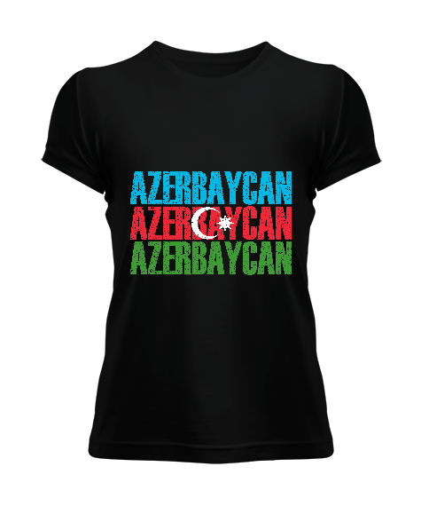 Tisho - Azerbaycan,Azerbaijan,Azerbaycan Bayrağı,Azerbaycan logosu. Kadın Tişört