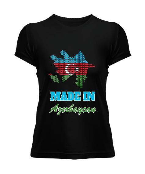 Azerbaycan,Azerbaijan,Azerbaycan Bayrağı,Azerbaycan logosu. Kadın Tişört - Tisho
