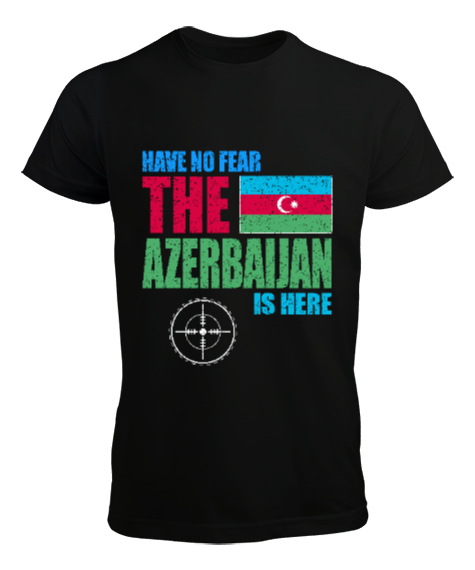 Tisho - Azerbaycan,Azerbaijan,Azerbaycan Bayrağı,Azerbaycan logosu. Siyah Erkek Tişört