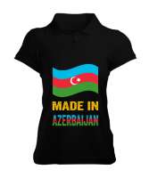 Azerbaycan,Azerbaijan,Azerbaycan Bayrağı,Azerbaycan logosu. Siyah Kadın Polo Yaka Tişört - Tisho