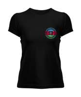 Azerbaycan,Azerbaijan,Azerbaycan Bayrağı,Azerbaycan logosu. Siyah Kadın Tişört - Tisho