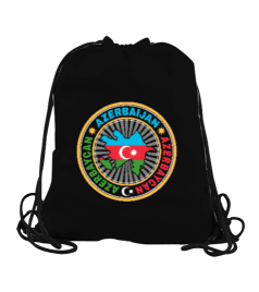 Azerbaycan,Azerbaycan ve Türkiye,Azerbaycan Bayrağı,Türkiye Bayrağı. Büzgülü Spor Çanta - Tisho