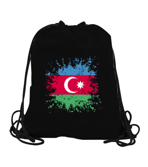 Tisho - Azerbaycan,Azerbaycan ve Türkiye,Azerbaycan Bayrağı,Türkiye Bayrağı. Büzgülü Spor Çanta