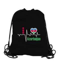 Azerbaycan,Azerbaycan ve Türkiye,Azerbaycan Bayrağı,Türkiye Bayrağı. Büzgülü Spor Çanta - Tisho