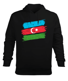 Azerbaycan,Azerbaycan ve Türkiye,Azerbaycan Bayrağı,Türkiye Bayrağı. Erkek Kapüşonlu Hoodie Sweatshirt - Tisho