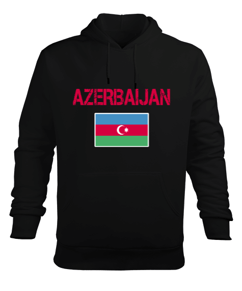Azerbaycan,Azerbaycan ve Türkiye,Azerbaycan Bayrağı,Türkiye Bayrağı. Erkek Kapüşonlu Hoodie Sweatshirt - Tisho