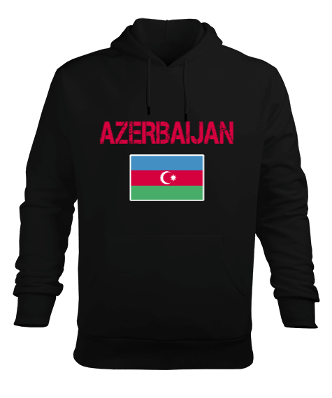 Tisho - Azerbaycan,Azerbaycan ve Türkiye,Azerbaycan Bayrağı,Türkiye Bayrağı. Erkek Kapüşonlu Hoodie Sweatshirt