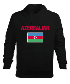 Azerbaycan,Azerbaycan ve Türkiye,Azerbaycan Bayrağı,Türkiye Bayrağı. Erkek Kapüşonlu Hoodie Sweatshirt - Tisho