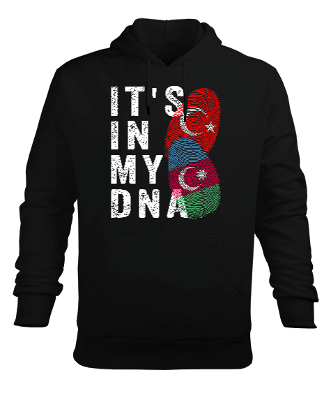 Azerbaycan,Azerbaycan ve Türkiye,Azerbaycan Bayrağı,Türkiye Bayrağı. Erkek Kapüşonlu Hoodie Sweatshirt - Tisho
