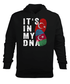 Azerbaycan,Azerbaycan ve Türkiye,Azerbaycan Bayrağı,Türkiye Bayrağı. Erkek Kapüşonlu Hoodie Sweatshirt - Tisho