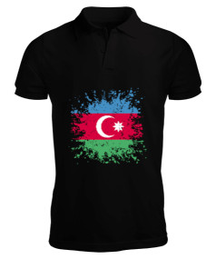 Azerbaycan,Azerbaycan ve Türkiye,Azerbaycan Bayrağı,Türkiye Bayrağı. Erkek Kısa Kol Polo Yaka - Tisho