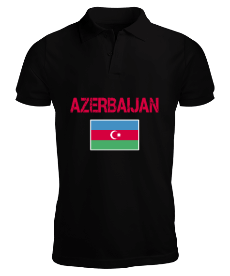 Tisho - Azerbaycan,Azerbaycan ve Türkiye,Azerbaycan Bayrağı,Türkiye Bayrağı. Erkek Kısa Kol Polo Yaka