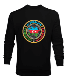 Azerbaycan,Azerbaycan ve Türkiye,Azerbaycan Bayrağı,Türkiye Bayrağı. Erkek Sweatshirt - Tisho