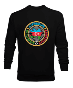 Tisho - Azerbaycan,Azerbaycan ve Türkiye,Azerbaycan Bayrağı,Türkiye Bayrağı. Erkek Sweatshirt
