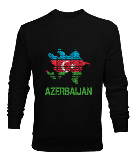 Tisho - Azerbaycan,Azerbaycan ve Türkiye,Azerbaycan Bayrağı,Türkiye Bayrağı. Erkek Sweatshirt