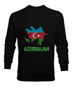 Azerbaycan,Azerbaycan ve Türkiye,Azerbaycan Bayrağı,Türkiye Bayrağı. Erkek Sweatshirt - Tisho
