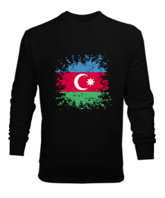 Azerbaycan,Azerbaycan ve Türkiye,Azerbaycan Bayrağı,Türkiye Bayrağı. Erkek Sweatshirt - Tisho