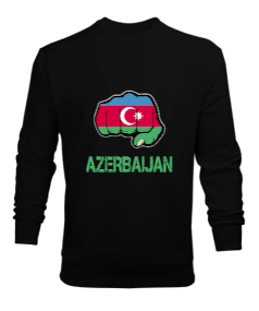 Azerbaycan,Azerbaycan ve Türkiye,Azerbaycan Bayrağı,Türkiye Bayrağı. Erkek Sweatshirt - Tisho