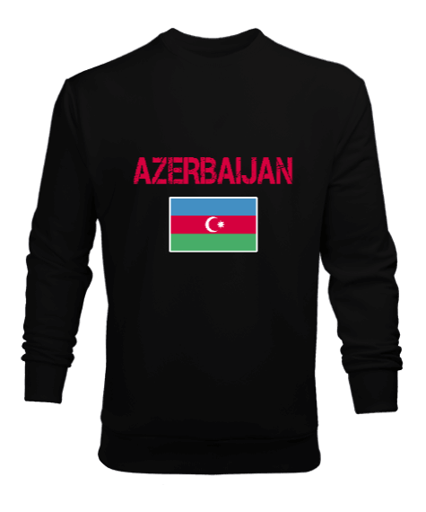 Tisho - Azerbaycan,Azerbaycan ve Türkiye,Azerbaycan Bayrağı,Türkiye Bayrağı. Erkek Sweatshirt