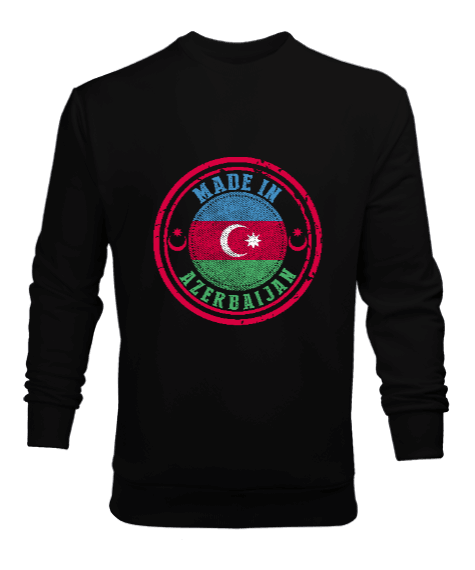 Tisho - Azerbaycan,Azerbaycan ve Türkiye,Azerbaycan Bayrağı,Türkiye Bayrağı. Erkek Sweatshirt