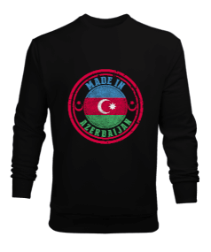 Azerbaycan,Azerbaycan ve Türkiye,Azerbaycan Bayrağı,Türkiye Bayrağı. Erkek Sweatshirt