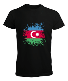 Azerbaycan,Azerbaycan ve Türkiye,Azerbaycan Bayrağı,Türkiye Bayrağı. Erkek Tişört - Tisho