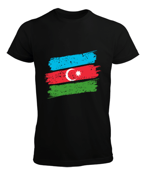 Tisho - Azerbaycan,Azerbaycan ve Türkiye,Azerbaycan Bayrağı,Türkiye Bayrağı. Erkek Tişört