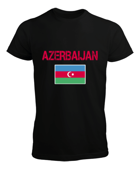 Tisho - Azerbaycan,Azerbaycan ve Türkiye,Azerbaycan Bayrağı,Türkiye Bayrağı. Erkek Tişört