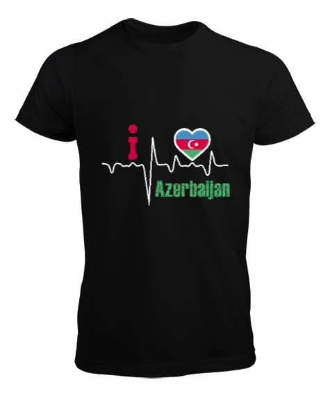 Azerbaycan,Azerbaycan ve Türkiye,Azerbaycan Bayrağı,Türkiye Bayrağı. Erkek Tişört - Tisho