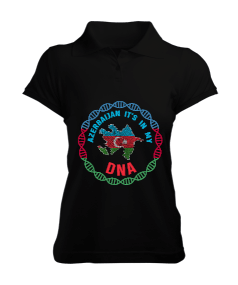 Azerbaycan,Azerbaycan ve Türkiye,Azerbaycan Bayrağı,Türkiye Bayrağı. Kadın Polo Yaka Tişört - Tisho