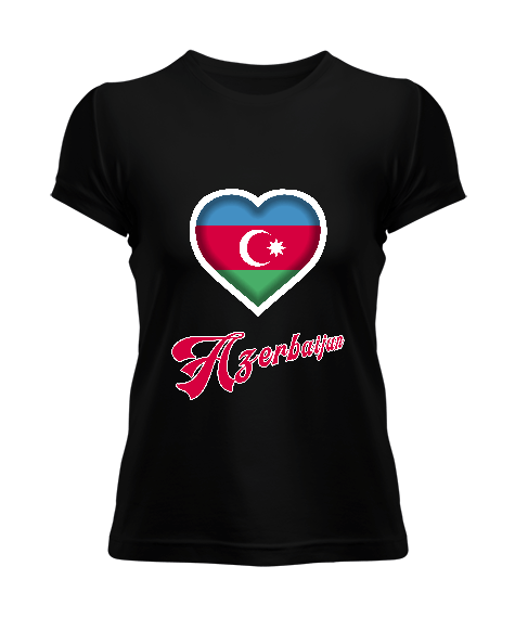 Azerbaycan,Azerbaycan ve Türkiye,Azerbaycan Bayrağı,Türkiye Bayrağı. Kadın Tişört - Tisho