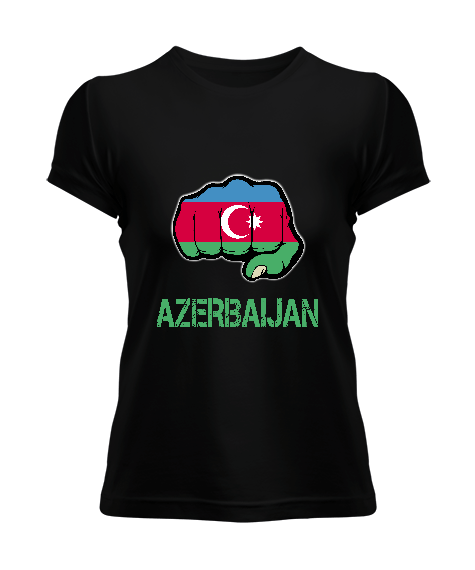Tisho - Azerbaycan,Azerbaycan ve Türkiye,Azerbaycan Bayrağı,Türkiye Bayrağı. Kadın Tişört