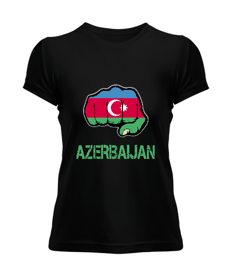 Azerbaycan,Azerbaycan ve Türkiye,Azerbaycan Bayrağı,Türkiye Bayrağı. Kadın Tişört - Tisho