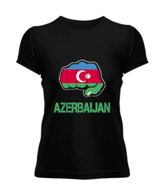 Azerbaycan,Azerbaycan ve Türkiye,Azerbaycan Bayrağı,Türkiye Bayrağı. Kadın Tişört - Tisho