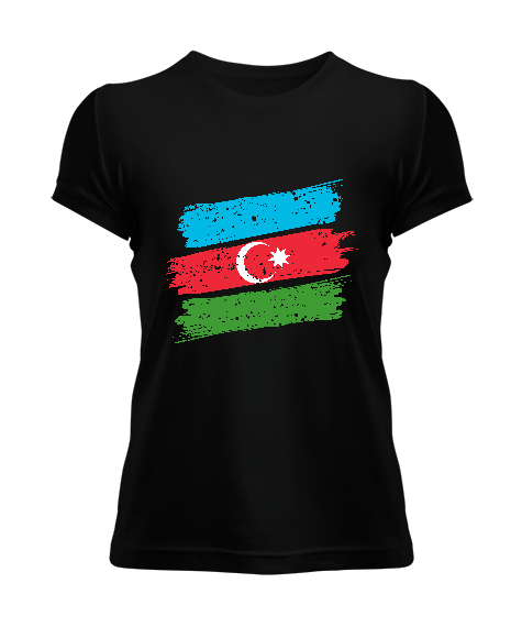 Azerbaycan,Azerbaycan ve Türkiye,Azerbaycan Bayrağı,Türkiye Bayrağı. Kadın Tişört - Tisho