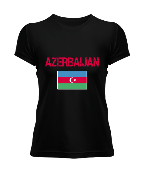 Tisho - Azerbaycan,Azerbaycan ve Türkiye,Azerbaycan Bayrağı,Türkiye Bayrağı. Kadın Tişört