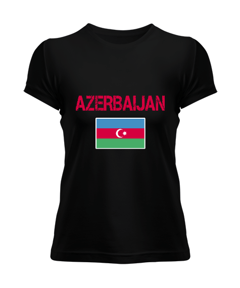 Azerbaycan,Azerbaycan ve Türkiye,Azerbaycan Bayrağı,Türkiye Bayrağı. Kadın Tişört - Tisho
