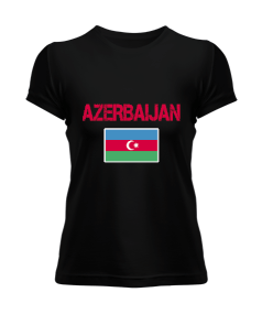 Azerbaycan,Azerbaycan ve Türkiye,Azerbaycan Bayrağı,Türkiye Bayrağı. Kadın Tişört - Tisho