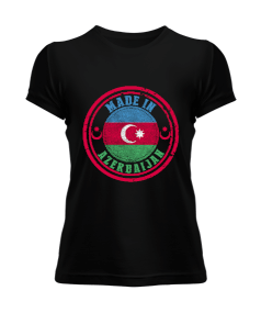 Azerbaycan,Azerbaycan ve Türkiye,Azerbaycan Bayrağı,Türkiye Bayrağı. Kadın Tişört - Tisho