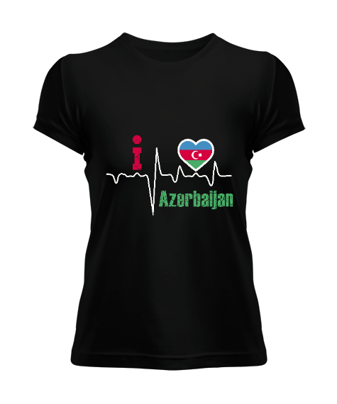 Azerbaycan,Azerbaycan ve Türkiye,Azerbaycan Bayrağı,Türkiye Bayrağı. Kadın Tişört - Tisho