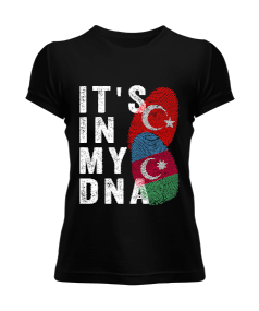 Azerbaycan,Azerbaycan ve Türkiye,Azerbaycan Bayrağı,Türkiye Bayrağı. Kadın Tişört - Tisho