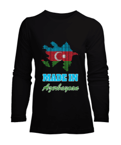 Azerbaycan,Azerbaycan ve Türkiye,Azerbaycan Bayrağı,Türkiye Bayrağı. Kadın Uzun Kol Tişört - Tisho