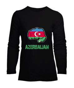 Azerbaycan,Azerbaycan ve Türkiye,Azerbaycan Bayrağı,Türkiye Bayrağı. Kadın Uzun Kol Tişört - Tisho