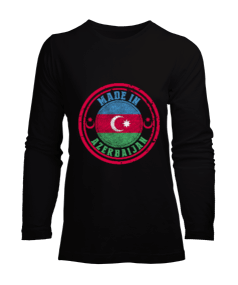 Azerbaycan,Azerbaycan ve Türkiye,Azerbaycan Bayrağı,Türkiye Bayrağı. Kadın Uzun Kol Tişört - Tisho