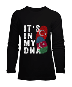 Azerbaycan,Azerbaycan ve Türkiye,Azerbaycan Bayrağı,Türkiye Bayrağı. Kadın Uzun Kol Tişört - Tisho